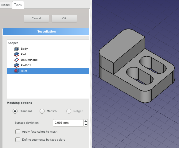 Tesselation with Freecad